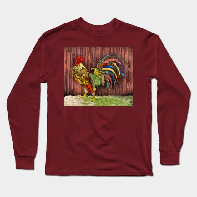 Rooster Long Sleeve T-Shirt by Zodiart